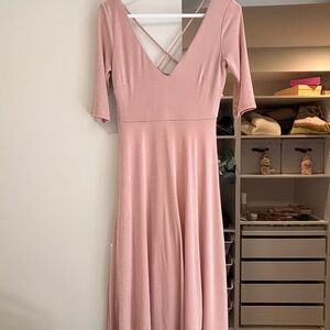 Astr Pink Maxi Dress with Crisscross Back